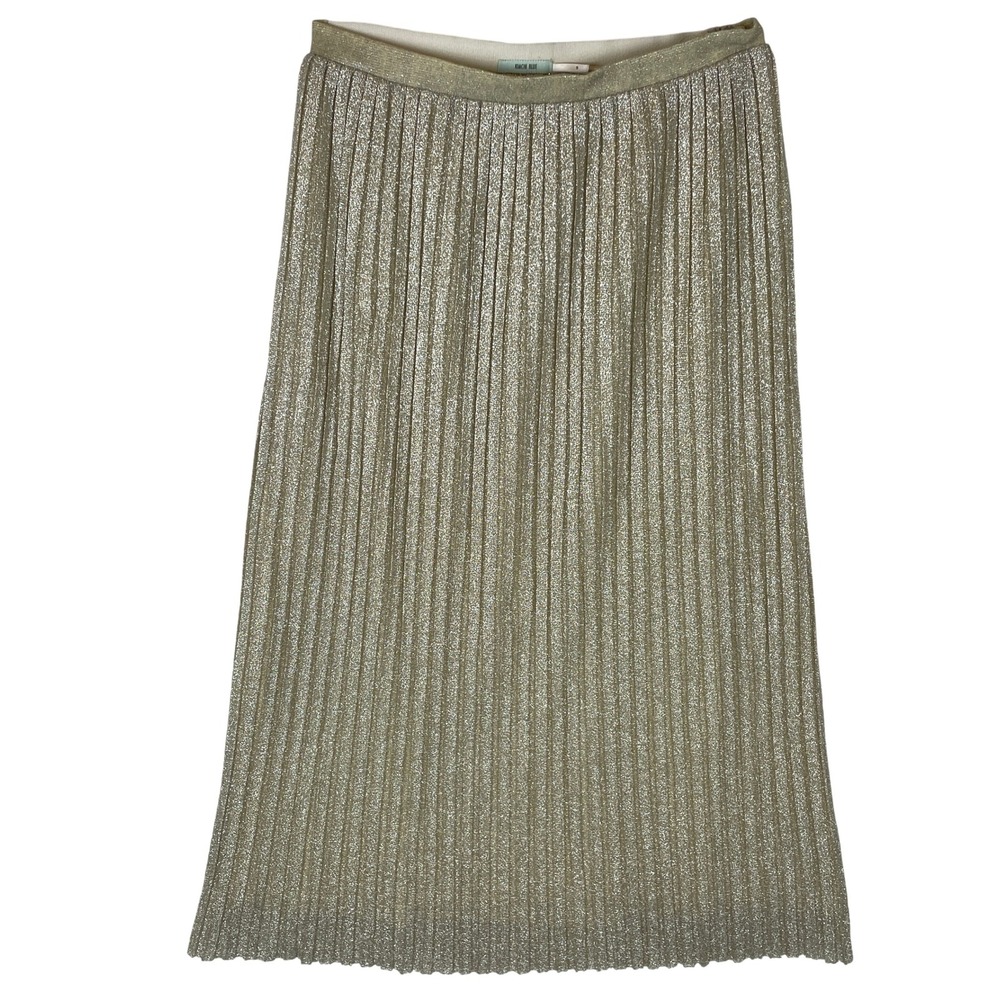 KIMCHI BLUE Gold Metallic Pleated Maxi Skirt‎ Size S